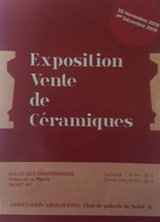 prochaine EXPOSITION les 29 novembre et 1er décembre 2019